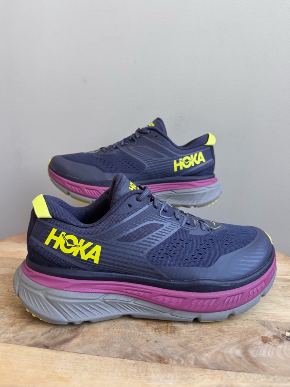 Hoka Stinson ATR 6 Women's Sz 10.5 Blue Purple Yellow Trail Running Hiking Shoes